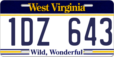 WV license plate 1DZ643