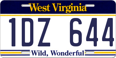 WV license plate 1DZ644