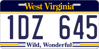 WV license plate 1DZ645