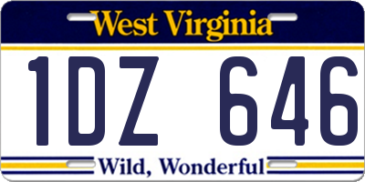 WV license plate 1DZ646