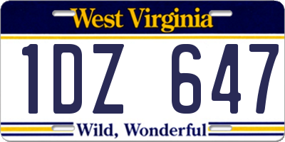 WV license plate 1DZ647