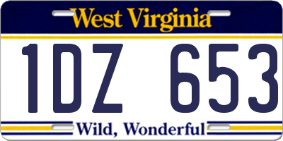 WV license plate 1DZ653