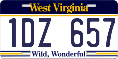 WV license plate 1DZ657