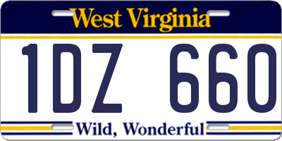 WV license plate 1DZ660