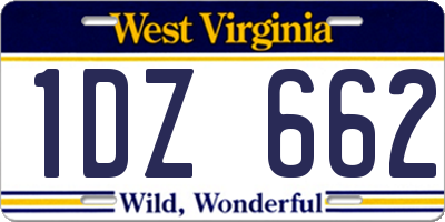 WV license plate 1DZ662