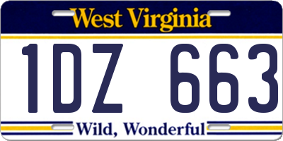 WV license plate 1DZ663