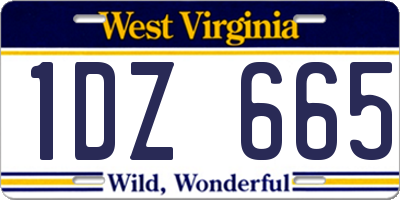 WV license plate 1DZ665
