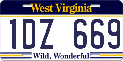 WV license plate 1DZ669