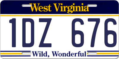 WV license plate 1DZ676
