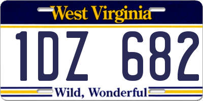 WV license plate 1DZ682