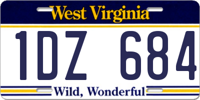 WV license plate 1DZ684