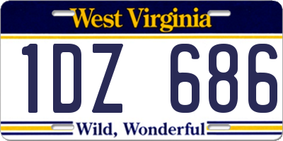 WV license plate 1DZ686