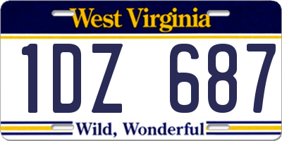 WV license plate 1DZ687