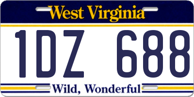 WV license plate 1DZ688