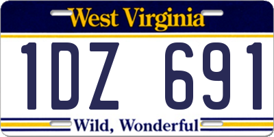 WV license plate 1DZ691