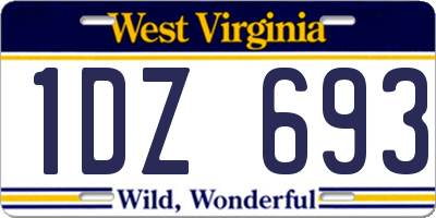 WV license plate 1DZ693