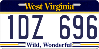 WV license plate 1DZ696