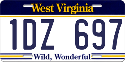 WV license plate 1DZ697
