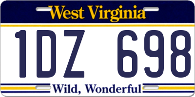WV license plate 1DZ698