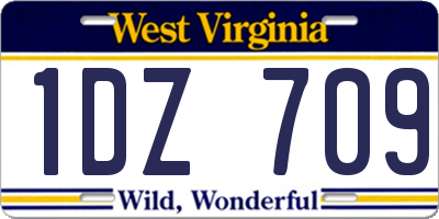 WV license plate 1DZ709