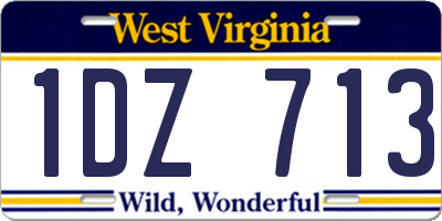 WV license plate 1DZ713