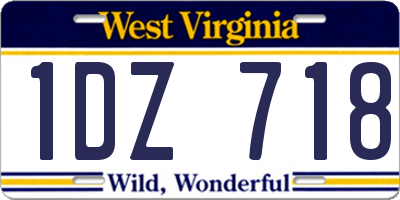 WV license plate 1DZ718