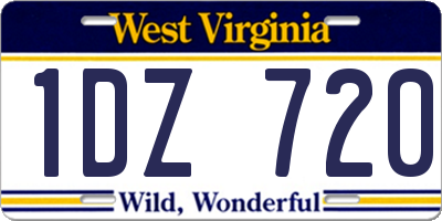 WV license plate 1DZ720