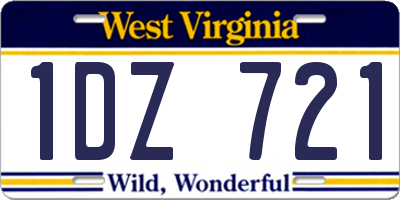 WV license plate 1DZ721