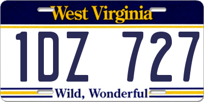WV license plate 1DZ727