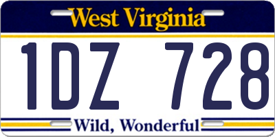WV license plate 1DZ728