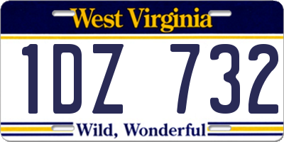 WV license plate 1DZ732