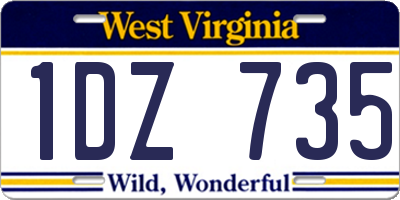 WV license plate 1DZ735