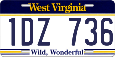WV license plate 1DZ736