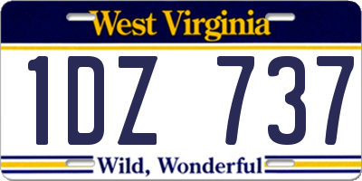 WV license plate 1DZ737