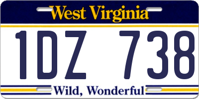 WV license plate 1DZ738