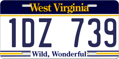 WV license plate 1DZ739