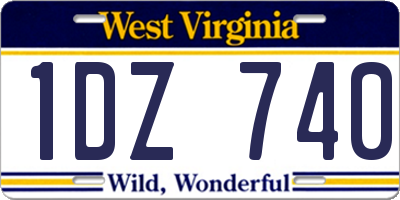 WV license plate 1DZ740