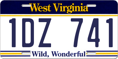 WV license plate 1DZ741