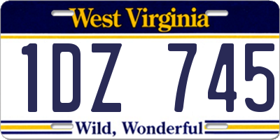 WV license plate 1DZ745