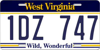WV license plate 1DZ747