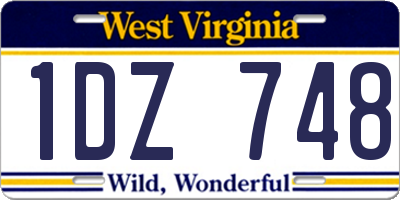 WV license plate 1DZ748
