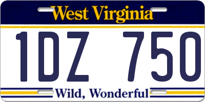 WV license plate 1DZ750