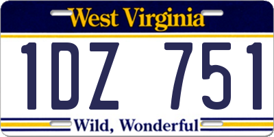 WV license plate 1DZ751