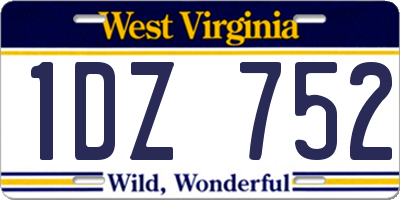 WV license plate 1DZ752