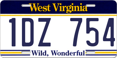 WV license plate 1DZ754