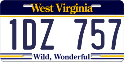 WV license plate 1DZ757