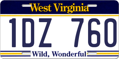 WV license plate 1DZ760