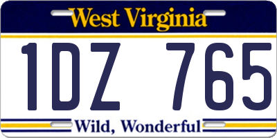 WV license plate 1DZ765