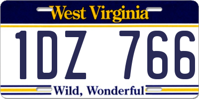 WV license plate 1DZ766