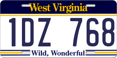 WV license plate 1DZ768